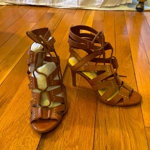 Brown lace up sandals
